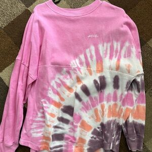 PINK Victoria's Secret Pink and Orange Tie-Dye Sweatshirt